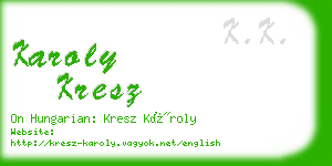 karoly kresz business card